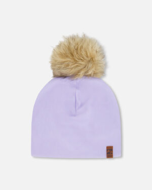 Tuque en jersey extensible violet avec pompon