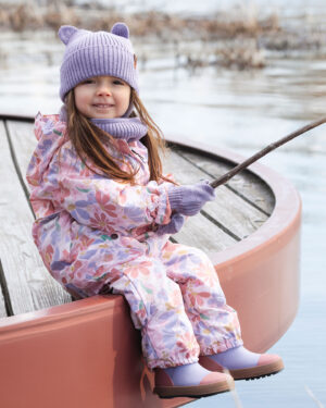 Manteau mi-saison une pièce rose imprimé de fleurs