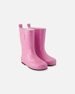 Bottes de pluie rose pailleté