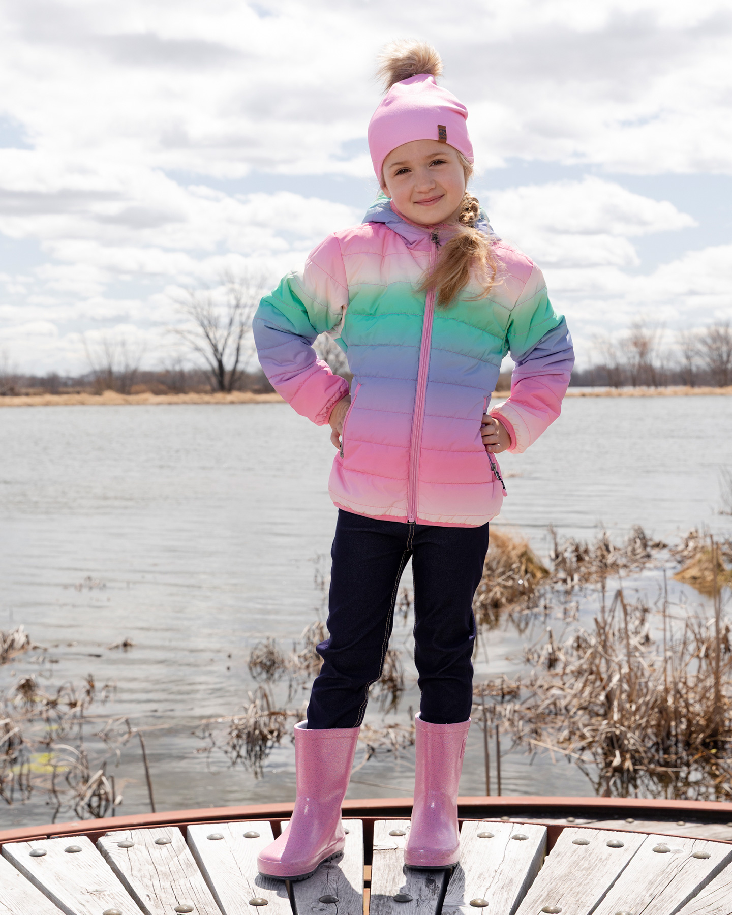 Bottes de pluie rose pailleté – Image 2