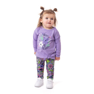 NANO ÉTÉ 24 BÉBÉ FILLE PETITE HIPPIE ENSEMBLE CHANDAIL ET LEGGING FLEURIT