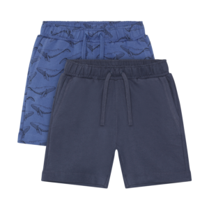 Minymo ensemble 2 shorts bleu/marine poisson
