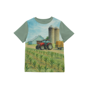 Minymo t-shirt tracteur et silo vert