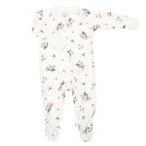 PERLIMPINPIN Pyjama pour bébé en bambou - Fleurs aquarelle