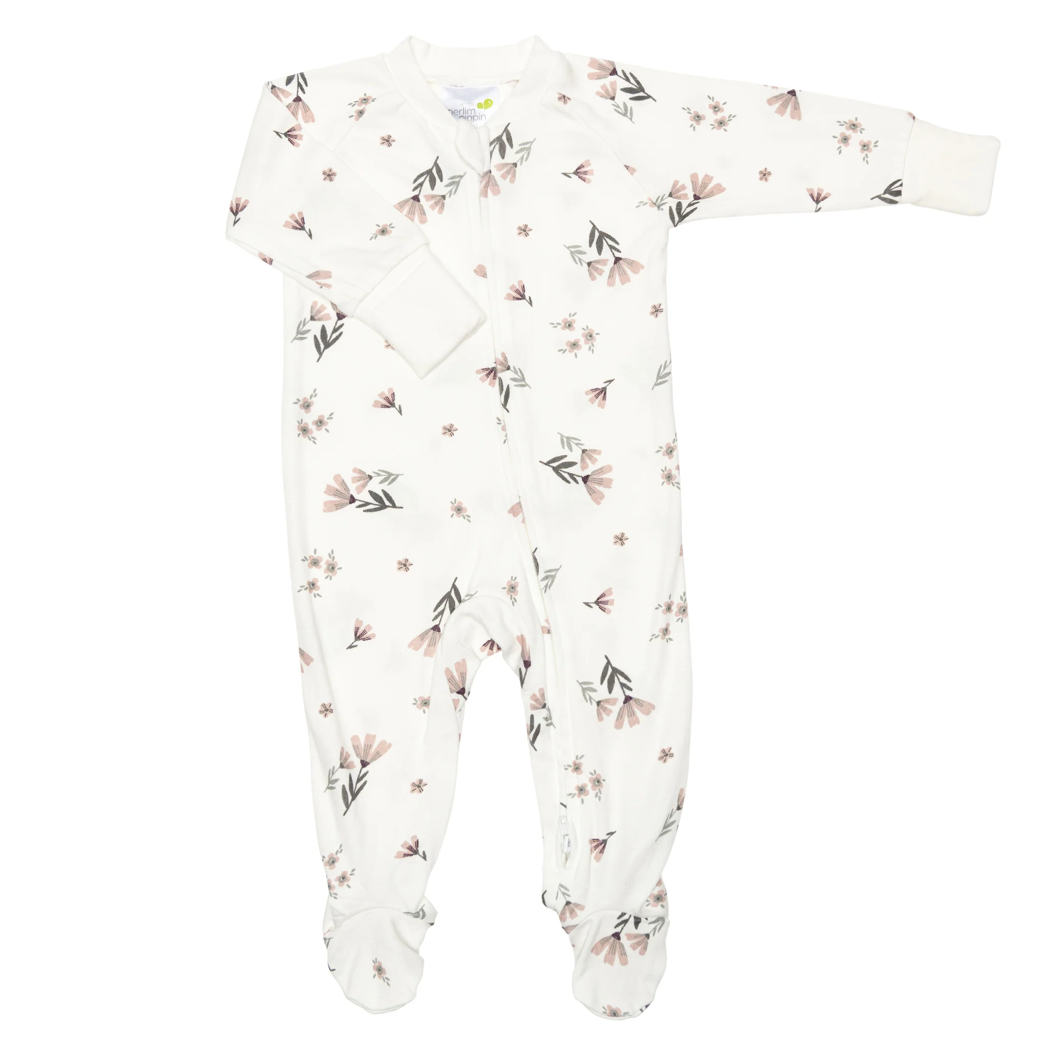 PERLIMPINPIN Pyjama pour bébé en bambou - Fleurs aquarelle