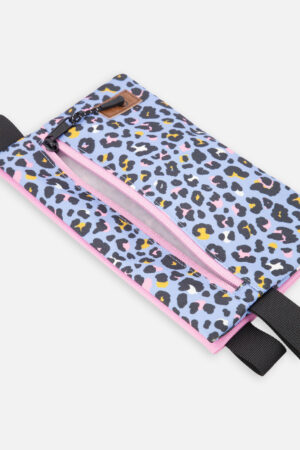 DEUX PAR DEUX LA RENTRÉE 26 COFFRE À CRAYON DOUBLE BLEU IMPRIMÉ LEOPARD 