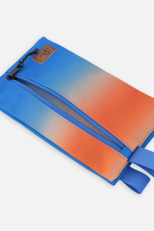 DEUX PAR DEUX LA RENTRÉE 26 COFFRE À CRAYON DOUBLE BLEU ORANGE DÉGRADÉ