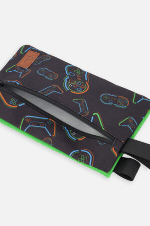 DEUX PAR DEUX LA RENTRÉE 26 COFFRE À CRAYON DOUBLE NOIR IMPRIMÉ DE MANETTE VIDEO