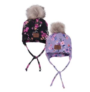 Tuque en jersey brossé doublée avec cordons (Choix de couleurs)