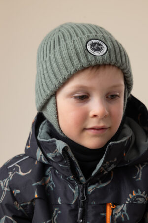 Tuque en tricot vert
