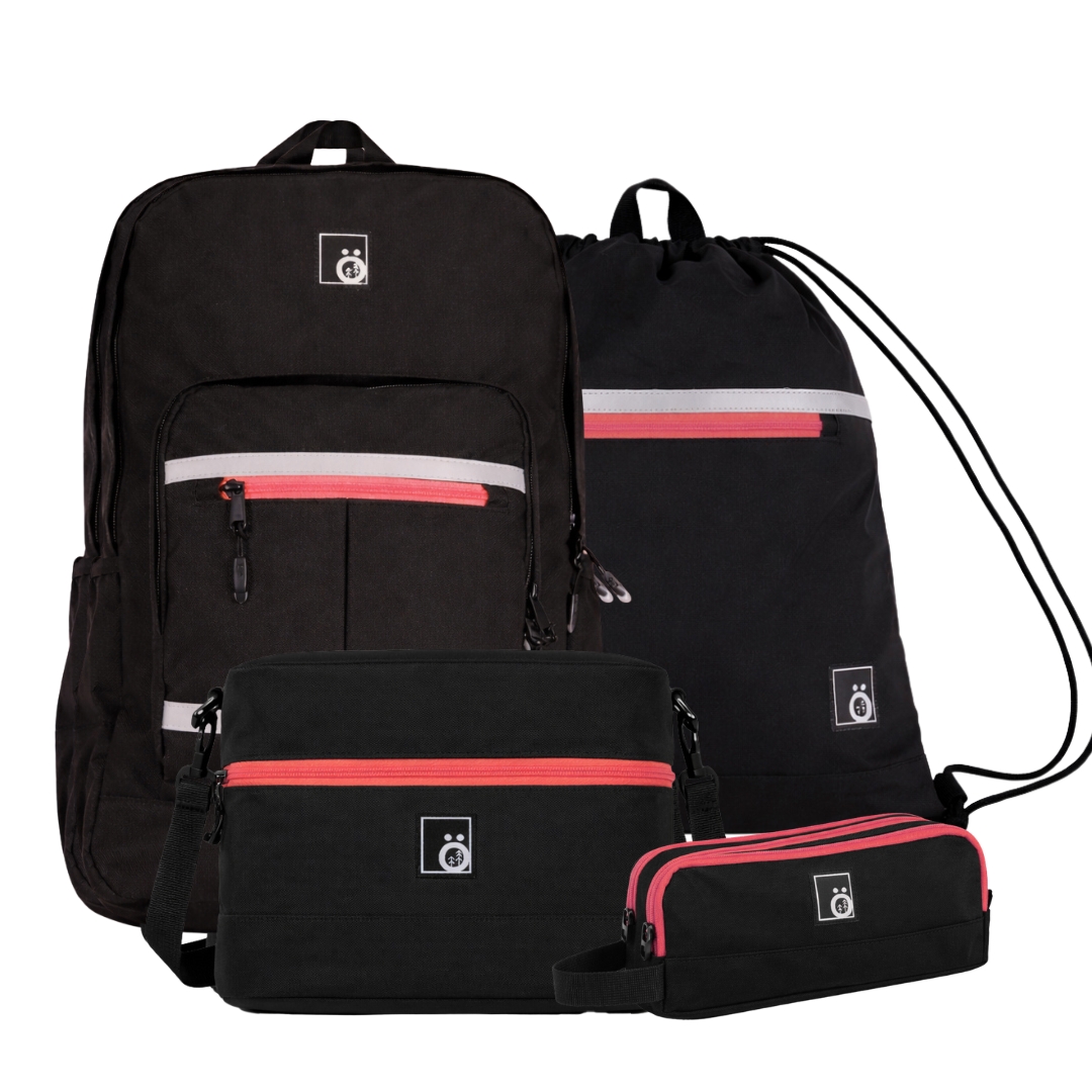 Sac à dos noir et corail – Image 6