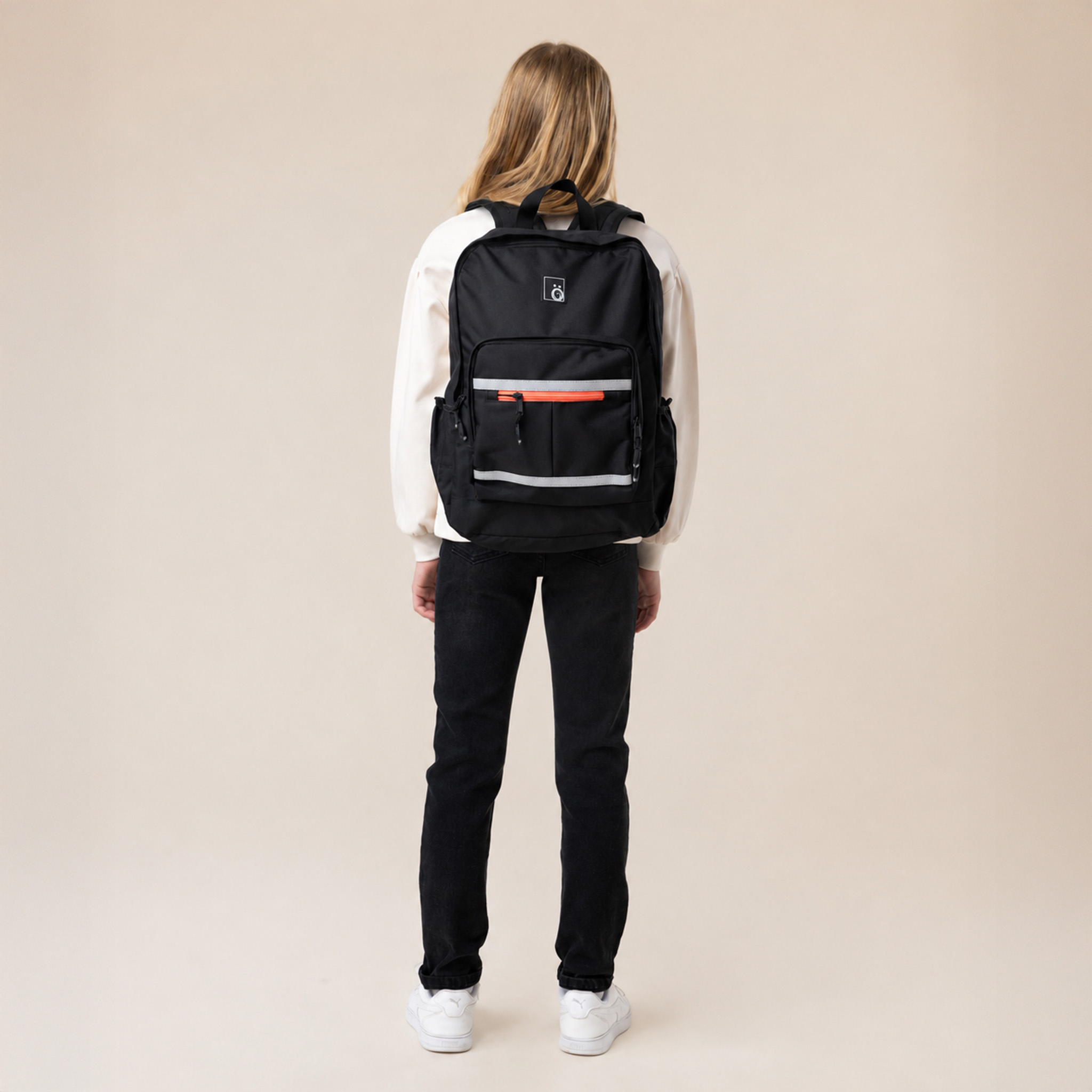 Sac à dos noir et corail – Image 2